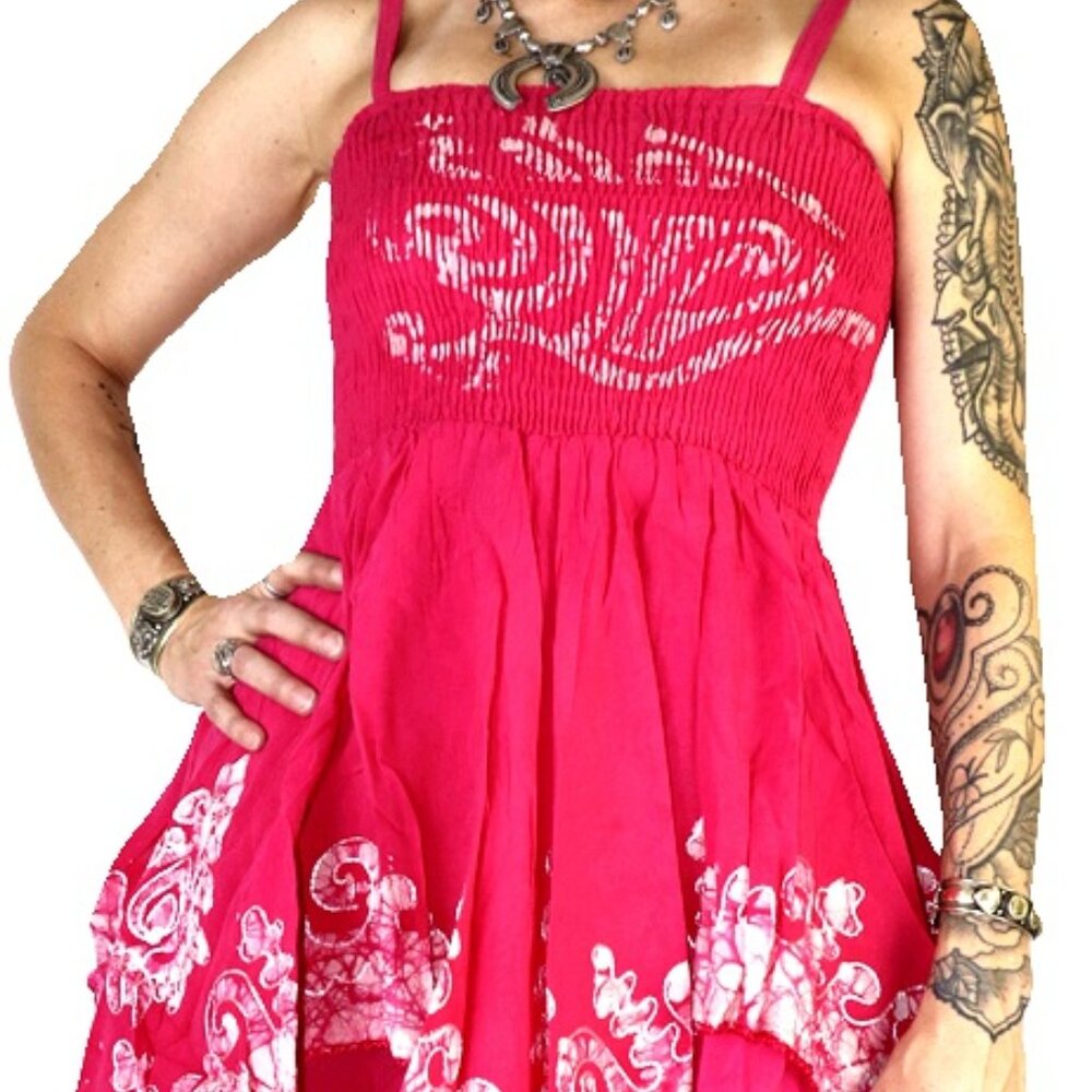 Beautiful Flowy Fairy Hestia Boho Hippie Pink Dress